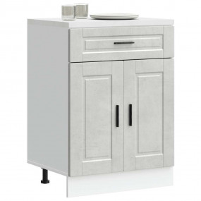 Kitchen Base Cabinet Concrete Grey Engineered Wood Stan...