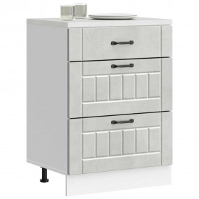 Kitchen Base Cabinet Concrete Grey Engineered Wood Stan...