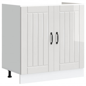 Sink Base Cabinet High gloss white Engineered wood Larg...