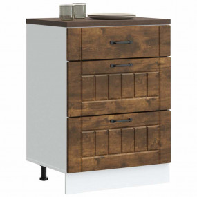 Kitchen Base Cabinet Smoked Oak Engineered Wood Standar...