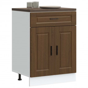 Kitchen Base Cabinet Brown Oak Engineered Wood Medium