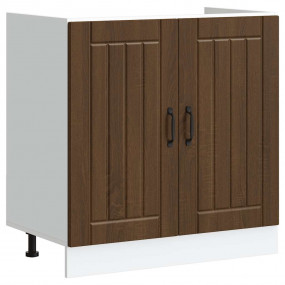 Sink Base Cabinet Brown oak Engineered wood Adjustable ...