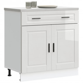 Kitchen Base Cabinet High Gloss White Engineered Wood