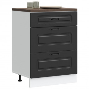 Kitchen Base Cabinet Black Engineered wood Medium Adjus...