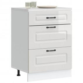 Kitchen Base Cabinet High gloss white Engineered wood M...