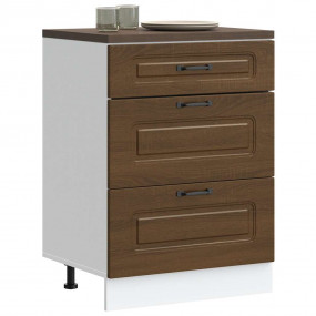 Kitchen Base Cabinet Brown Oak Engineered Wood Medium