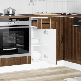 Kitchen Base Cabinet Brown oak Engineered wood