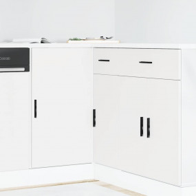 Sink Base Cabinet White Engineered Wood Medium Adjustab...