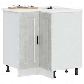 Kitchen Corner Base Cabinet Concrete grey Engineered wo...