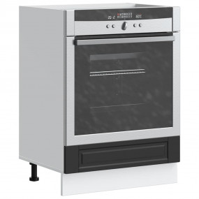 Oven Cabinet Black Engineered Wood Compact Adjustable F...