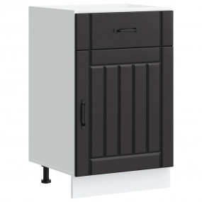 Kitchen Base Cabinet Black Engineered Wood Medium