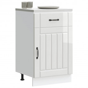 Kitchen Base Cabinet High gloss white Engineered wood M...