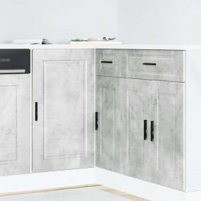 Kitchen Base Cabinet Concrete Grey Engineered Wood Medi...
