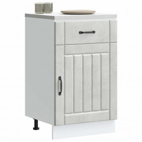 Kitchen Base Cabinet Concrete Grey Engineered Wood Adju...