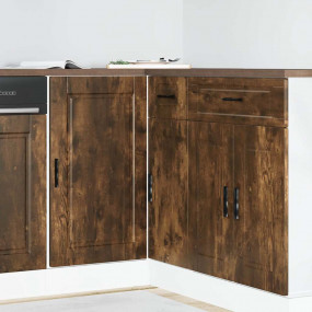 Kitchen Base Cabinet Smoked Oak Engineered Wood Medium