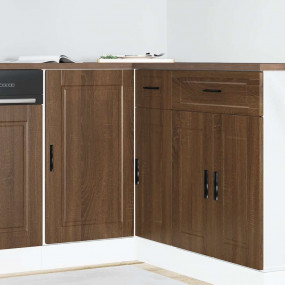 Kitchen Base Cabinet Brown Oak Engineered Wood Standard