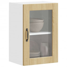 Kitchen Wall Cabinet Sonoma oak Engineered wood, glass ...