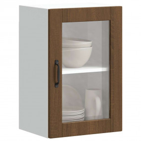 Kitchen Wall Cabinet Brown oak Engineered wood, glass M...