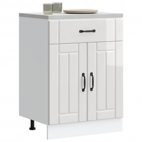 Kitchen Base Cabinet High gloss white Engineered wood