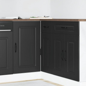 Kitchen Base Cabinet Black Engineered wood Large Adjust...