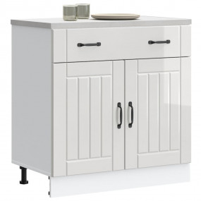Kitchen Base Cabinet High gloss white Engineered wood M...