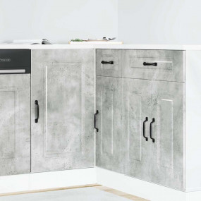 Kitchen Base Cabinet Concrete Grey Engineered Wood Medi...
