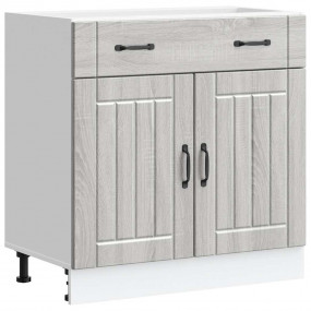 Kitchen Base Cabinet Gray Sonoma Engineered Wood Medium