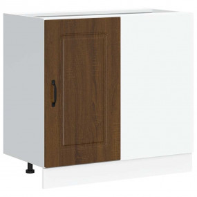 Kitchen Base Cabinet Brown Oak Engineered Wood Adjustab...