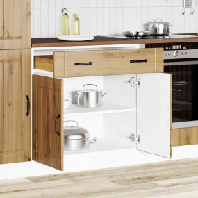 Kitchen Base Cabinet Artisan Oak Engineered Wood Medium