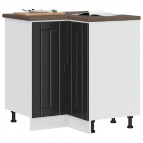 Kitchen Corner Base Cabinet Black Engineered wood Mediu...