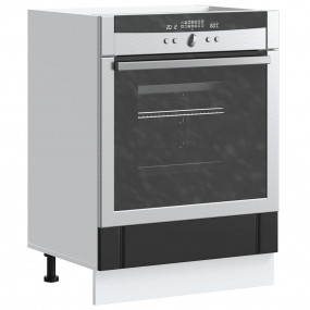 Oven Cabinet Black Engineered Wood Compact Oven Cabinet