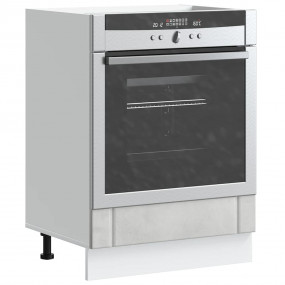 Oven Cabinet Concrete Gray Engineered Wood Compact