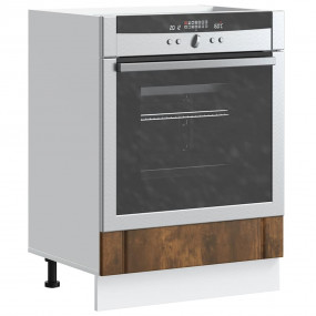 Oven Cabinet Smoked Oak Engineered Wood Compact Adjusta...