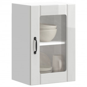 Kitchen Wall Cabinet High gloss white Engineered wood a...