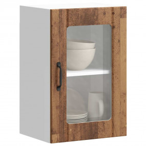 Kitchen Wall Cabinet Old wood Engineered wood and glass