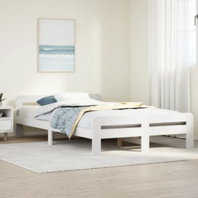 Bed Frame White Solid pine wood, plywood Small Double M...