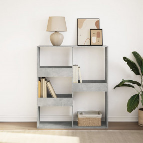 Book Cabinet Concrete Grey Engineered Wood Medium Book ...