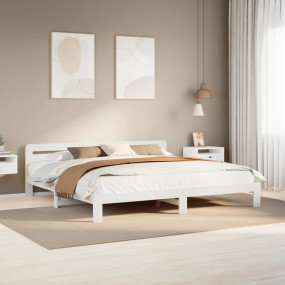 Bed Frame White Solid pine wood Super King Super King B...
