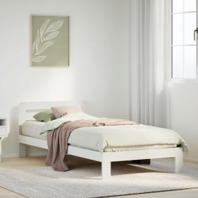 Bed Frame White Solid pine wood Small Single Bed Frame