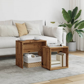 Nesting Coffee Table Old wood Engineered wood Small Sta...