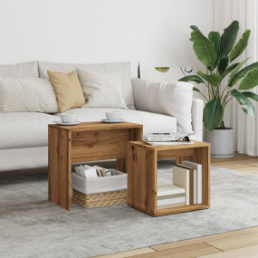 Nesting Coffee Table Artisan Oak Engineered Wood Small ...
