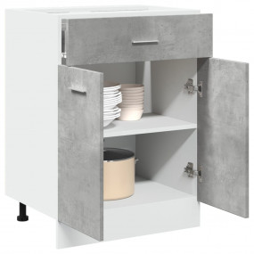 Drawer Bottom Cabinet Concrete Grey Engineered Wood