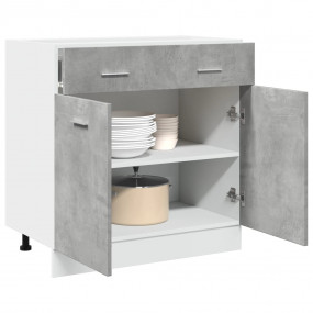 Drawer Cabinet Concrete Grey Engineered Wood Mid-size
