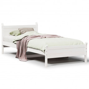 Bed Frame White Solid pine wood Small Single Bed Frame