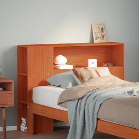 Headboard Wax brown Solid pine wood Twin Headboard Rect...