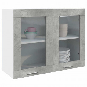 Hanging Glass Cabinet Concrete Grey Engineered wood, gl...