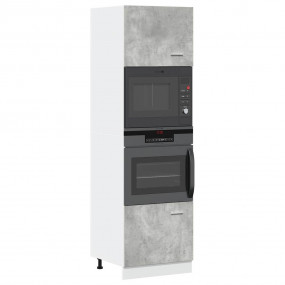 Microwave Cabinet Concrete grey Engineered wood Tall Re...