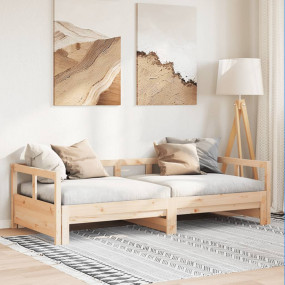 Daybed With Trundle Natural wood Solid pine wood Double