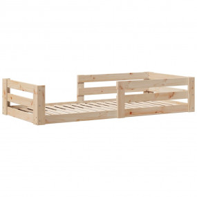 Bed Frame Natural wood Solid pine wood, Plywood slats