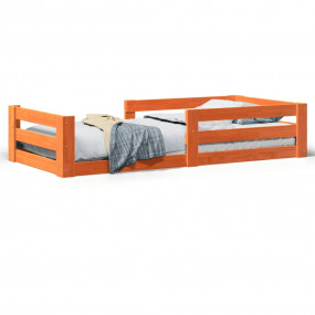 Bed Frame Wax brown Solid pine wood Single Bed Frame